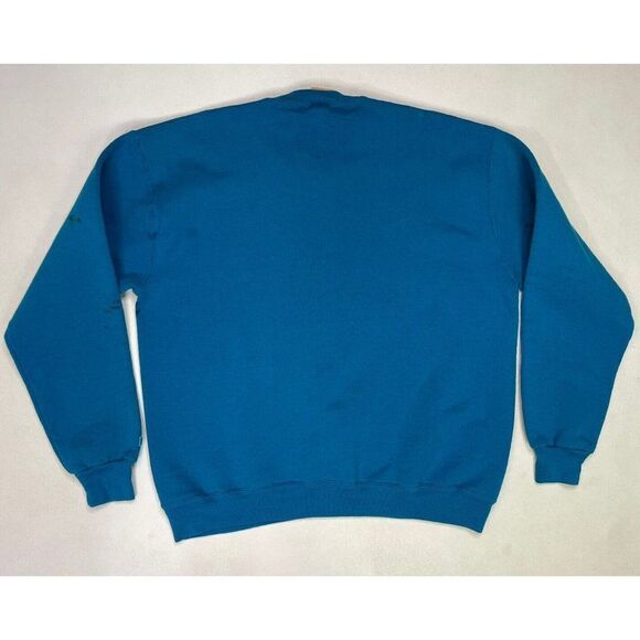 VINTAGE Russell Athletic Blank Crewneck Sweatshirt Men Large Blue USA 80s - Picture 7 of 9
